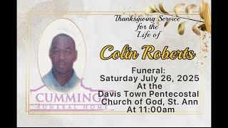 THANKSGIVING SERVICE FOR COLIN ROBERTS