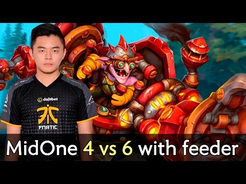 Fnatic MidOne brutal Timbersaw 4 vs 6 with feeder in team
