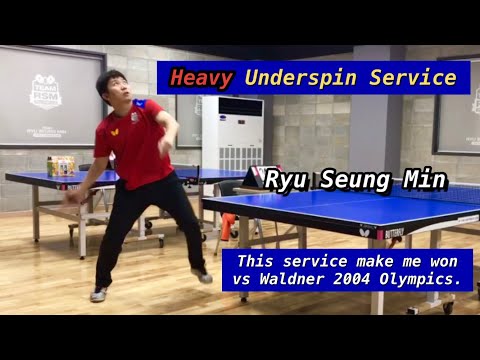 [Eng] How to make underspin Service Heavier? _ Make me won vs Waldner 2004 Olympic (Ryu Seung Min)