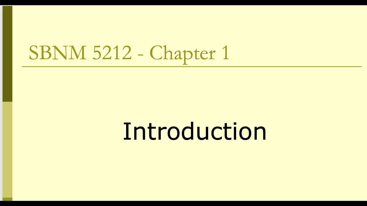 Chapter 1:  Introduction