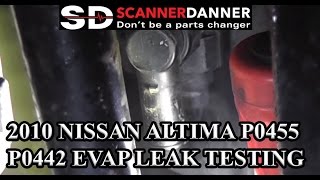 2010 Nissan Altima P0455 P0442 EVAP Leak Testing