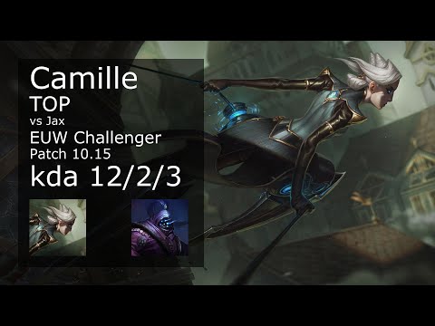 Camille vs Jax Top - EUW Challenger 12/2/3 Patch 10.15 Gameplay