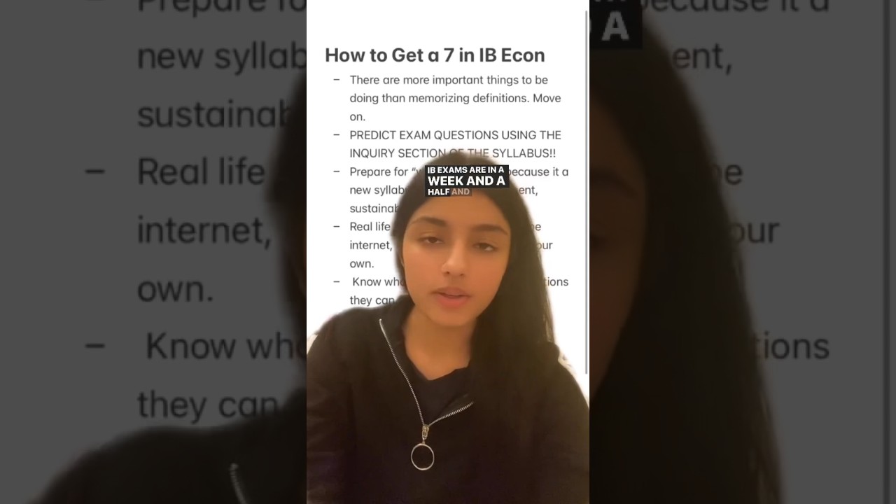 How To Get A 7 In IB Economics #economics #timesaver #aj_josh2 #shortstories #shorts
