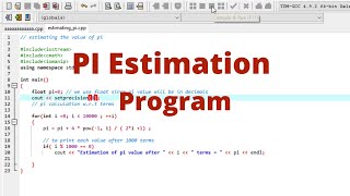 C++ program to estimate the value of Pi up to 10,000 terms | use of float, double and long double