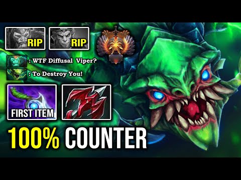 7.26C EBOLA VIPER MID 100% Counter WK First Item Diffusal Crazy 20Min GG IMBA Poison Attack DotA 2