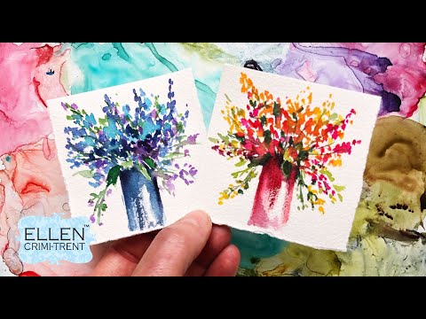 Cool vs Hot Tones Watercolor loose Flower painting/ Mini Monday Madness