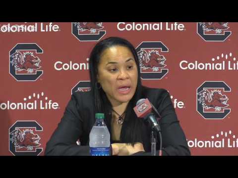 Coach Dawn Staley talks about Gamecocks' win over UCLA