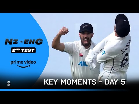 NZ vs Eng | 2nd Test - Day 5 🏏 | Key Moments | Prime Video India