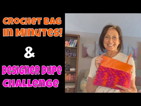 Easy Crochet Bag in Minutes Using a Clear Bag & Designer Crochet Bag Dupe Challenge