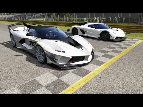 Koenigsegg Jesko vs Ferrari FXX K Evo at Monza Full Course