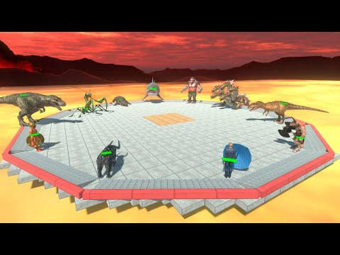 Random Battle Royale Over Hot Lava - Animal Revolt Battle Simulator