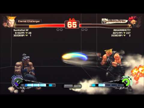 SSF4 AE: SunValtiel SF (Guile) vs JBHAMMER777 (Akuma) - PC Ranked Match