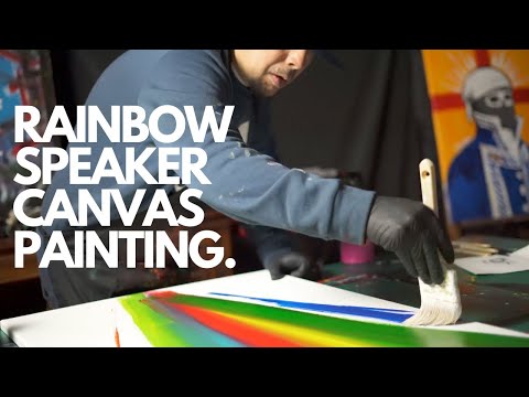Skribe - Rainbow Speaker Canvas Painting