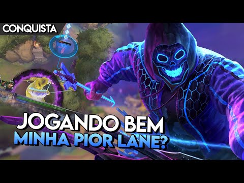 JOGANDO BEM MINHA PIOR LANE? RAMA ADC - Master Ranked Conquista - Smite BR