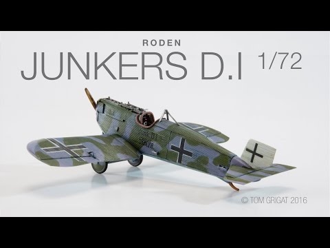 Roden Junkers D.I, 1/72, WWI Alu monoplane