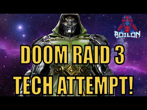 REALLY F'IN HARD! Bionic Avengers REQUIRED? Doom Raid 3 Tech Attempts! MARVEL Strike Force
