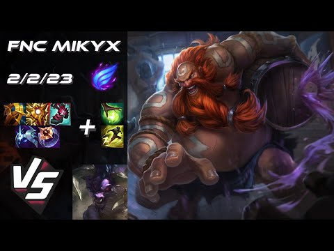 Fnatic Mikyx SUPPORT Gragas vs Alistar - EU Challenger Patch 25.21