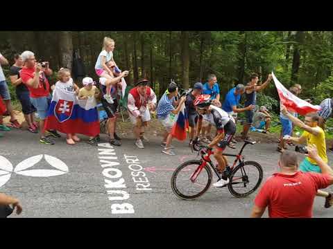 Tour de Pologne 2017. Ostry podjazd Bukowina Tatrzańska.
