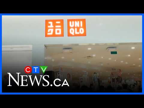 Crowds gather for Uniqlo opening