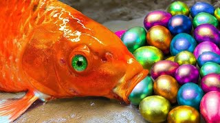 Funny Fish Video ❤️ Rainbow Koi Fish Catfish, Colorful Koi and Skeleton cute Mukbang ASMR