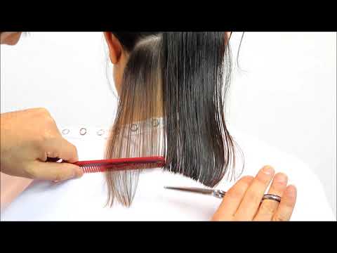 Learn how to cut a beautiful A-line for a long bob...