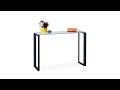 Table console avec plateau en verre Noir - Verre - Métal - 110 x 75 x 35 cm