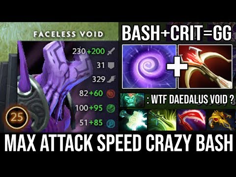 WTF 180% Max Attack Speed Faceless Void | Perma Bash + Crit with Daedalus Vs 6Slots WK Top MMR DotA2
