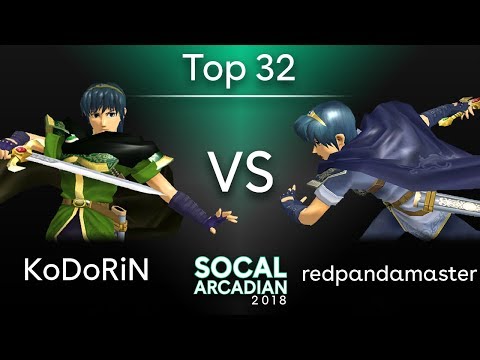 SoCal Arcadian 2018 - KoDoRiN (Marth) VS redpandamaster (Marth) - SSBM Top 32 - Losers Round 4