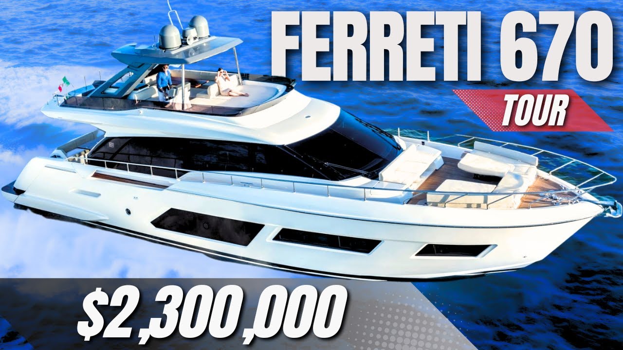 Ferretti 670 Flybridge Yacht Tour, Incredible Design & Super Spacious