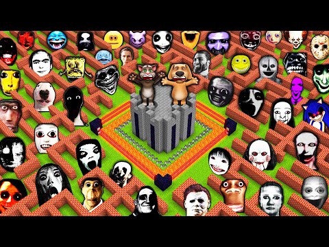 Cactus - Minecraft - SURVIVAL TOWER in MAZE with 100 NEXTBOTS in MINECRAFT animation OBUNGA gameplay coffin meme