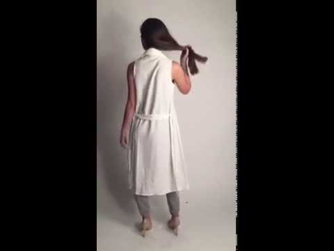 MissBella Cream Sleeveless Belted Trench Coat