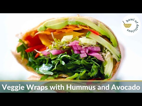Veggie Wraps with Hummus and Avocado