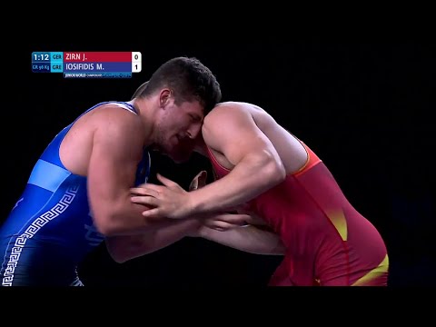 BRONZE GR - 96 kg: J. ZIRN (GER) df. M. IOSIFIDIS (GRE) by VPO1, 4-2