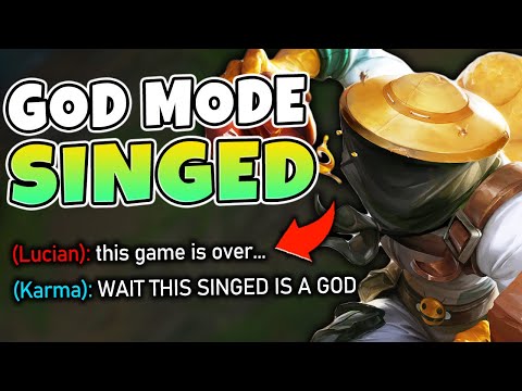 WHEN THE RANK 1 SINGED GOES 1V9 GOD MODE TO CARRY THE GAME - League of Legends