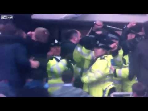 Millwall vs Wigan Fans Violence Fight Riot Brawl - April 13, 2013