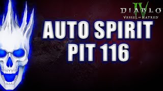 Auto Spirit Necro PIT 116 Clear | Diablo 4 Necromancer Season 6 Build #skulm #diablo4 #necromancer