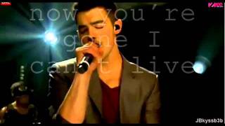 I&#39;m sorry   Joe Jonas Live Version Lyrics on screen
