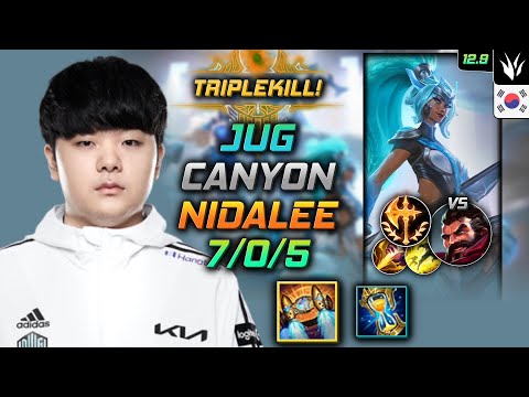 캐니언 정글 니달리 벨트 정복자 - Canyon Nidalee Jungle vs Graves - 롤 KR 12.9