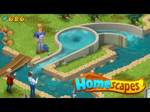 HomeScapes Дворецкий #686 (уровни 6153-6167) Построили рукав для Электростанции и запустили Турбину