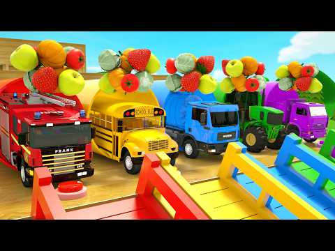 Super Simple Songs - repainting a fire truck, school bus (learning colors) - Baby Nursery Rhymes