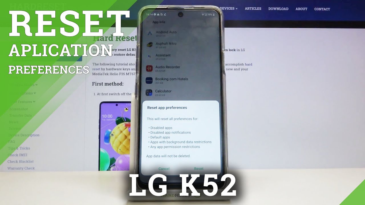 How to Reset App Settings in LG K52 – Restore App Defaults