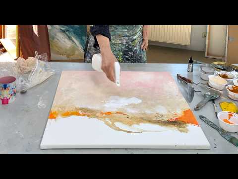 Let it flow! Foil - Coffee - DIY Texture Abstract Painting for Beginners EASY