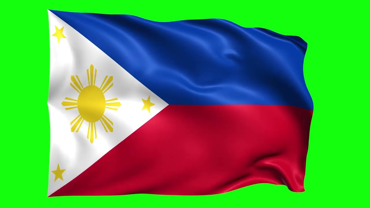 Green screen Footage | Philippines Waving Flag Green Screen Animation | Royalty-Free