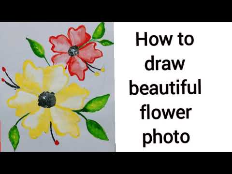 How to draw beautiful flower photo || acrylic watercolor tutorial || BRISTI'S IDEAS WORLD