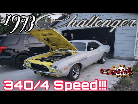 Mopar Power Bonus!  Riding along in a 1973 340 4-speed Dodge Challenger!
