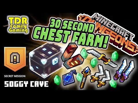 FASTEST OBSIDIAN CHEST FARM GLITCH (patched at Windswept Peaks) - SOGGY CAVE - Minecraft Dungeons