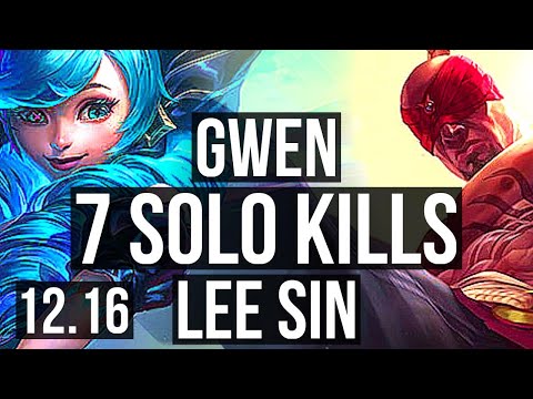 GWEN vs LEE SIN (TOP) | 7 solo kills, 300+ games | EUW Master | 12.16