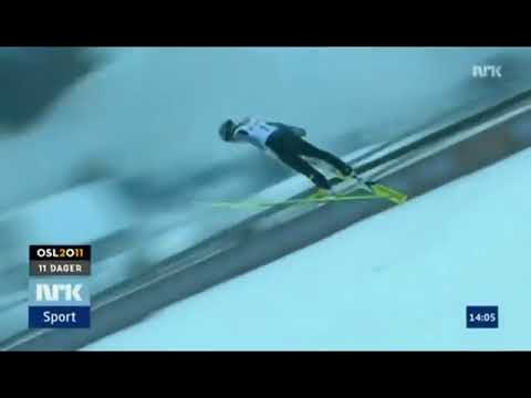 Anette Sagen 174.5 m Vikersund 2004 (Norwegian Commentary)