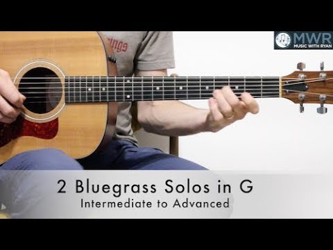 Learn '2 Bluegrass Solos in G'!  Bluegrass Guitar Lesson!