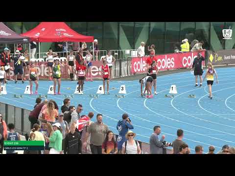 Girls U13 100m Timed Final 2: 2022/23 State Track and Field Championships